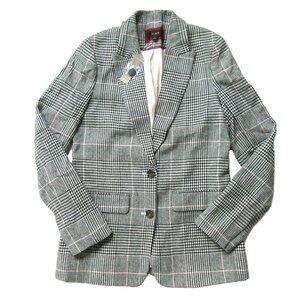 J. Crew Black and White Blazer with Notched Lapels